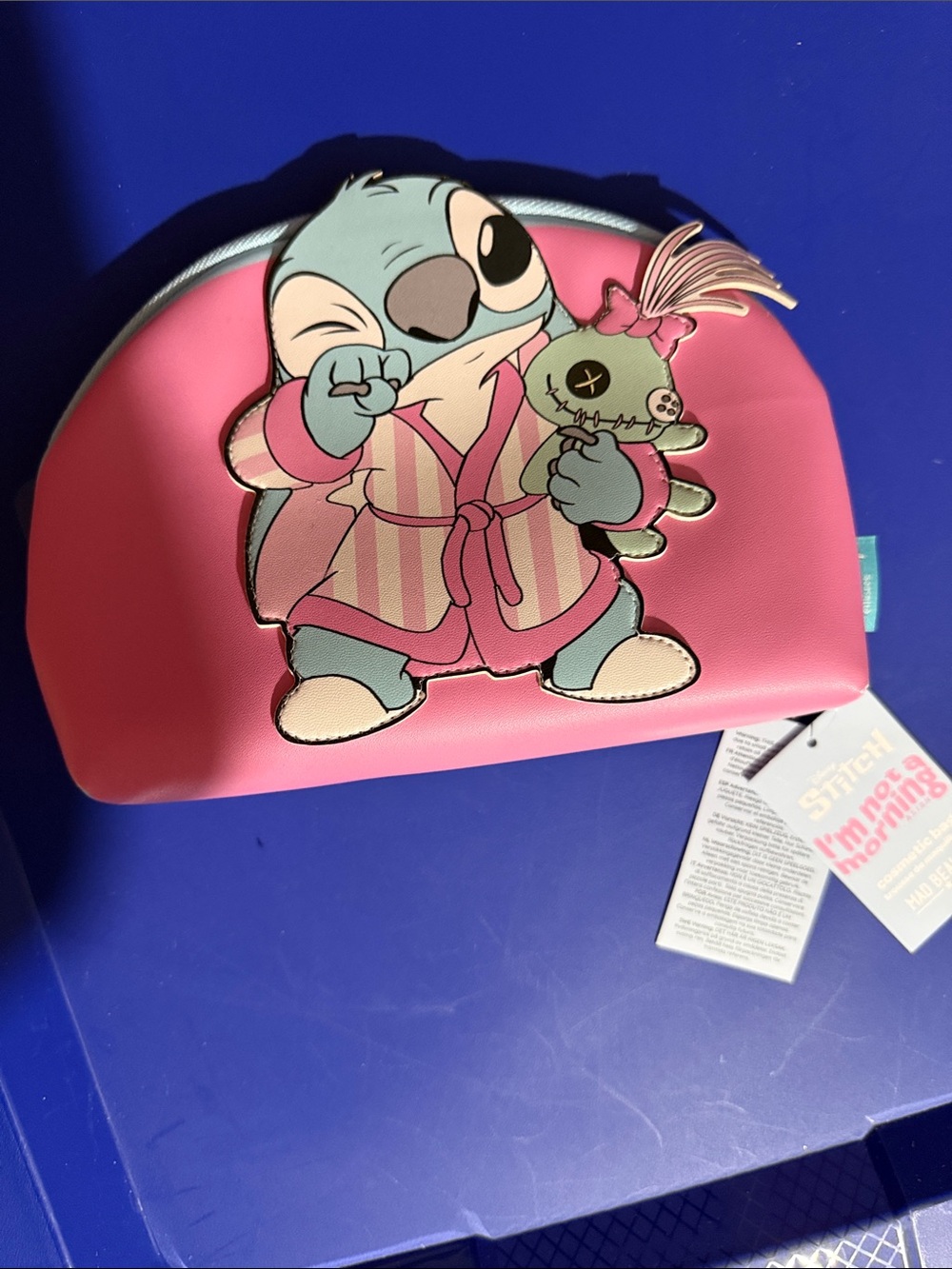 Disney Pink Stitch Pouch with Doll GraphicCosmetic bag
